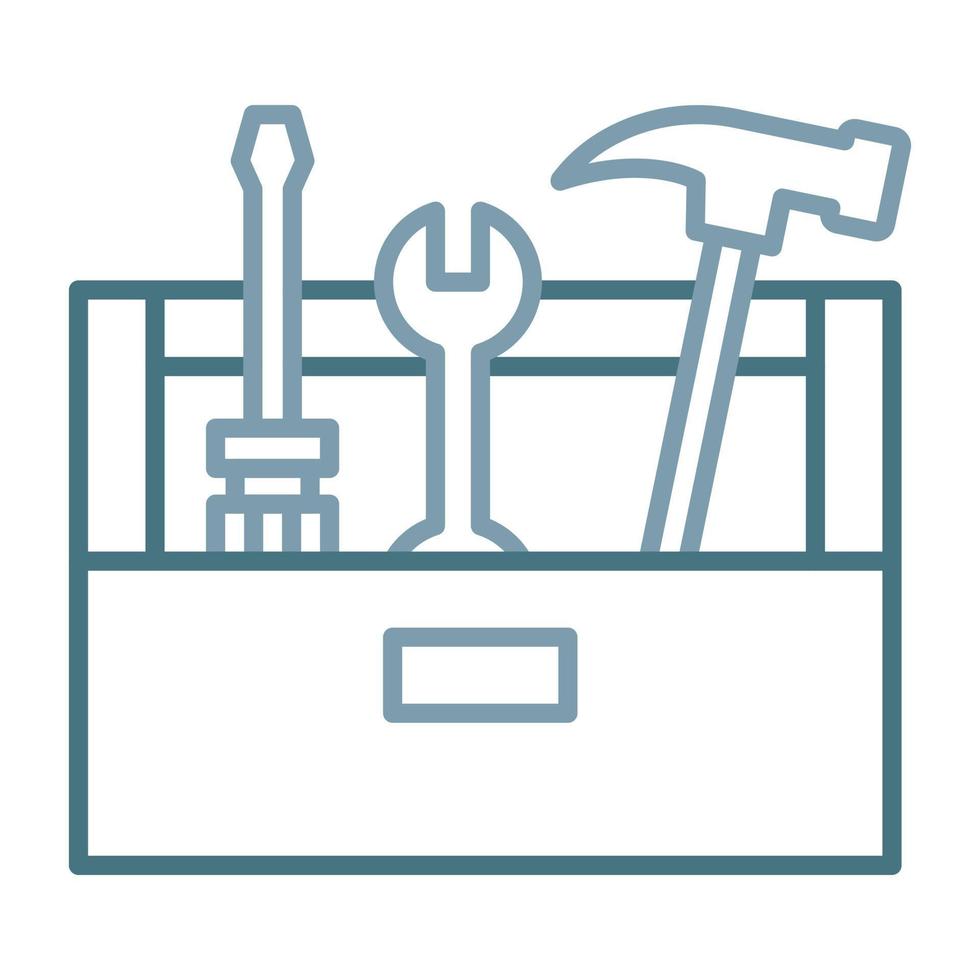 Tool Box Line Two Color Icon vector