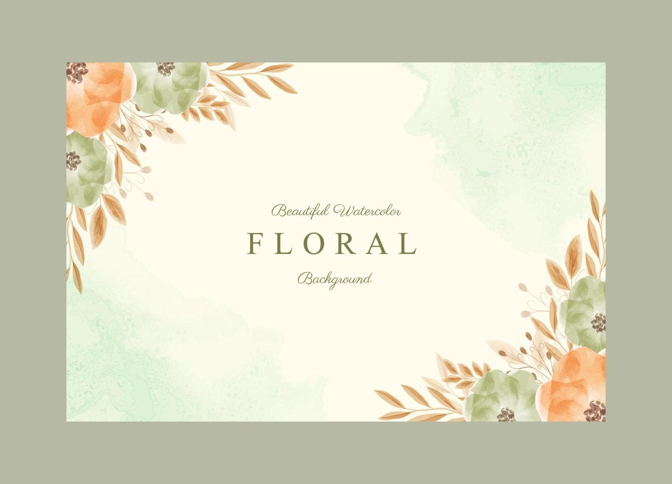 Beautiful floral watercolor background template vector