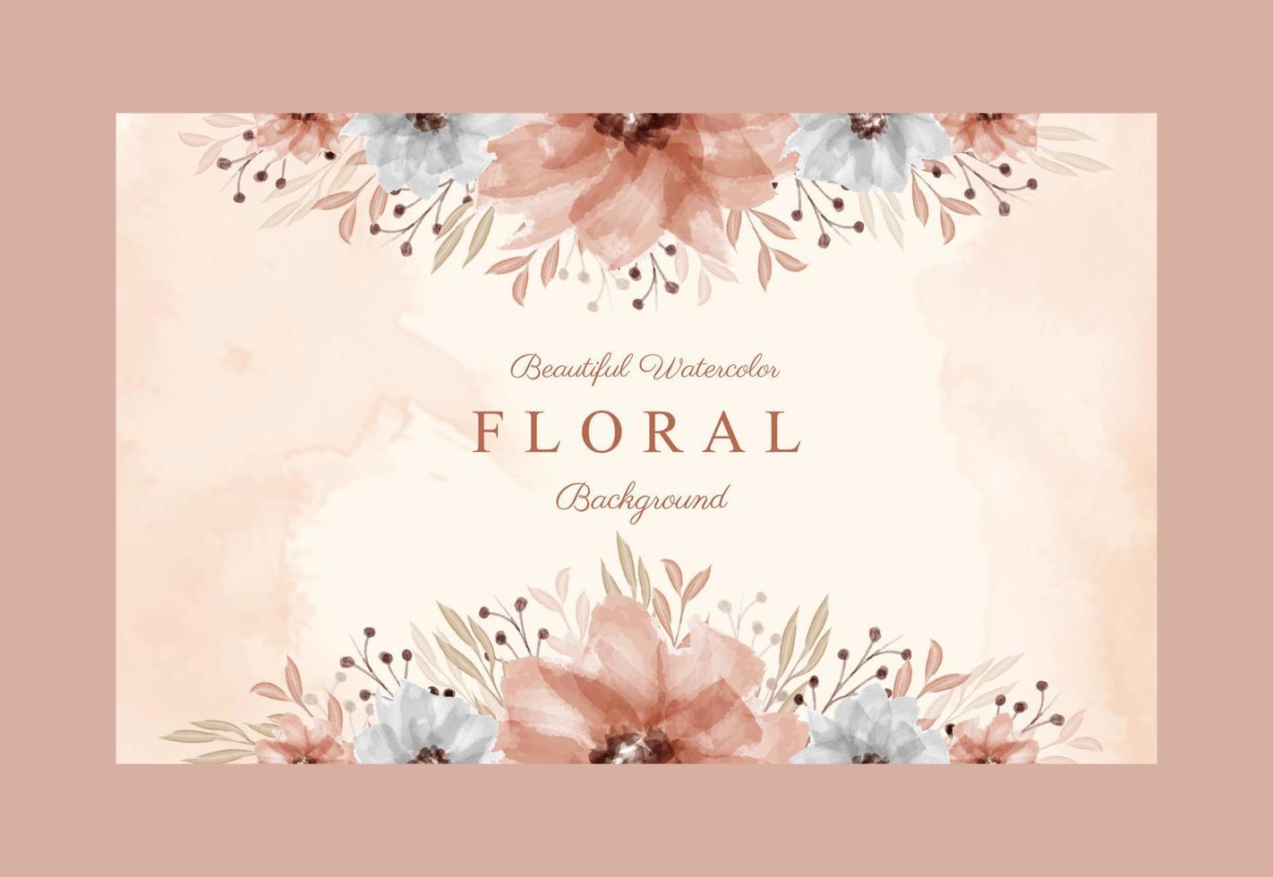 Beautiful decorative floral watercolor background vector