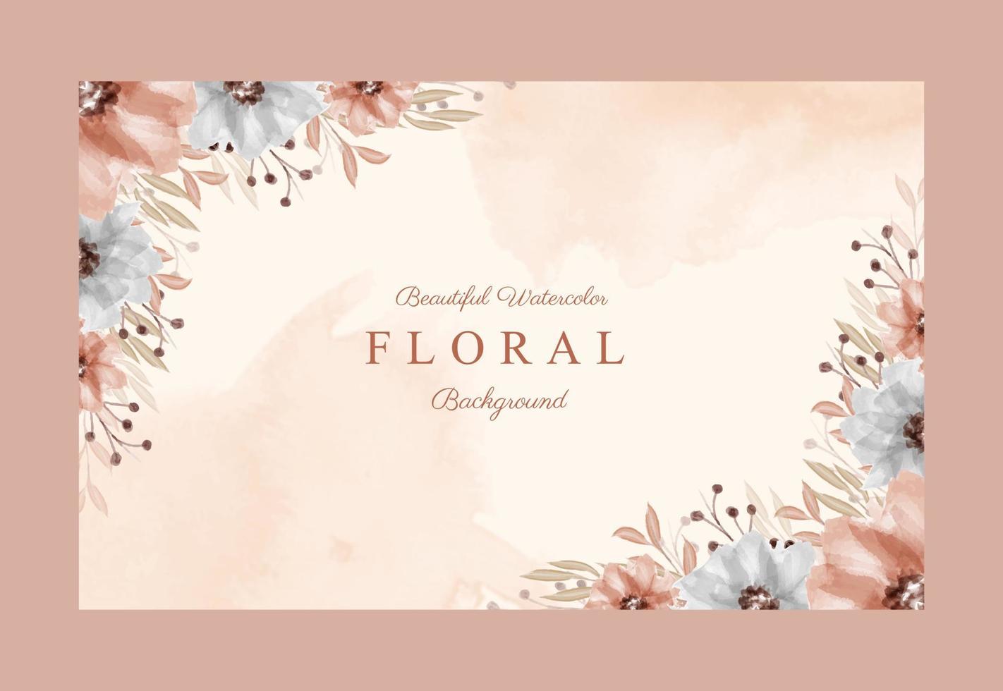 Beautiful decorative bouquet floral watercolor background vector