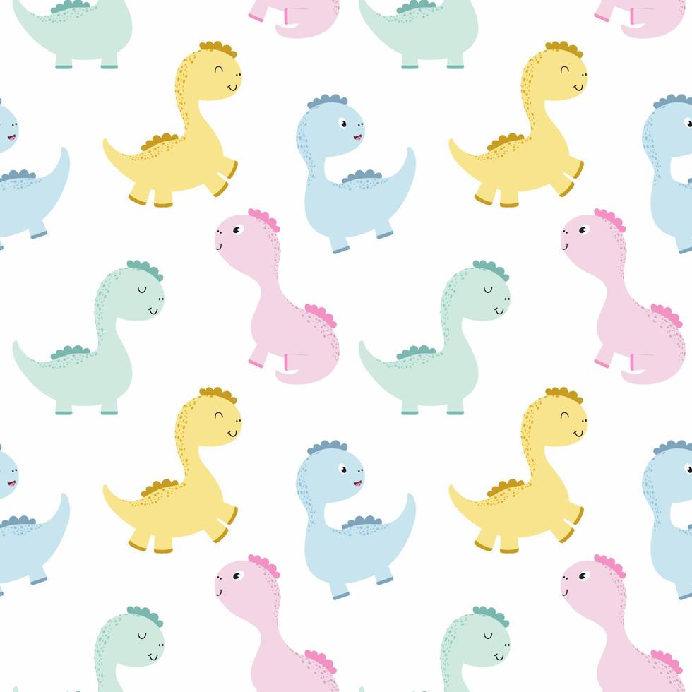 Fondo interminable con lindos dinosaurios para bebé. monstruo, dragón y
