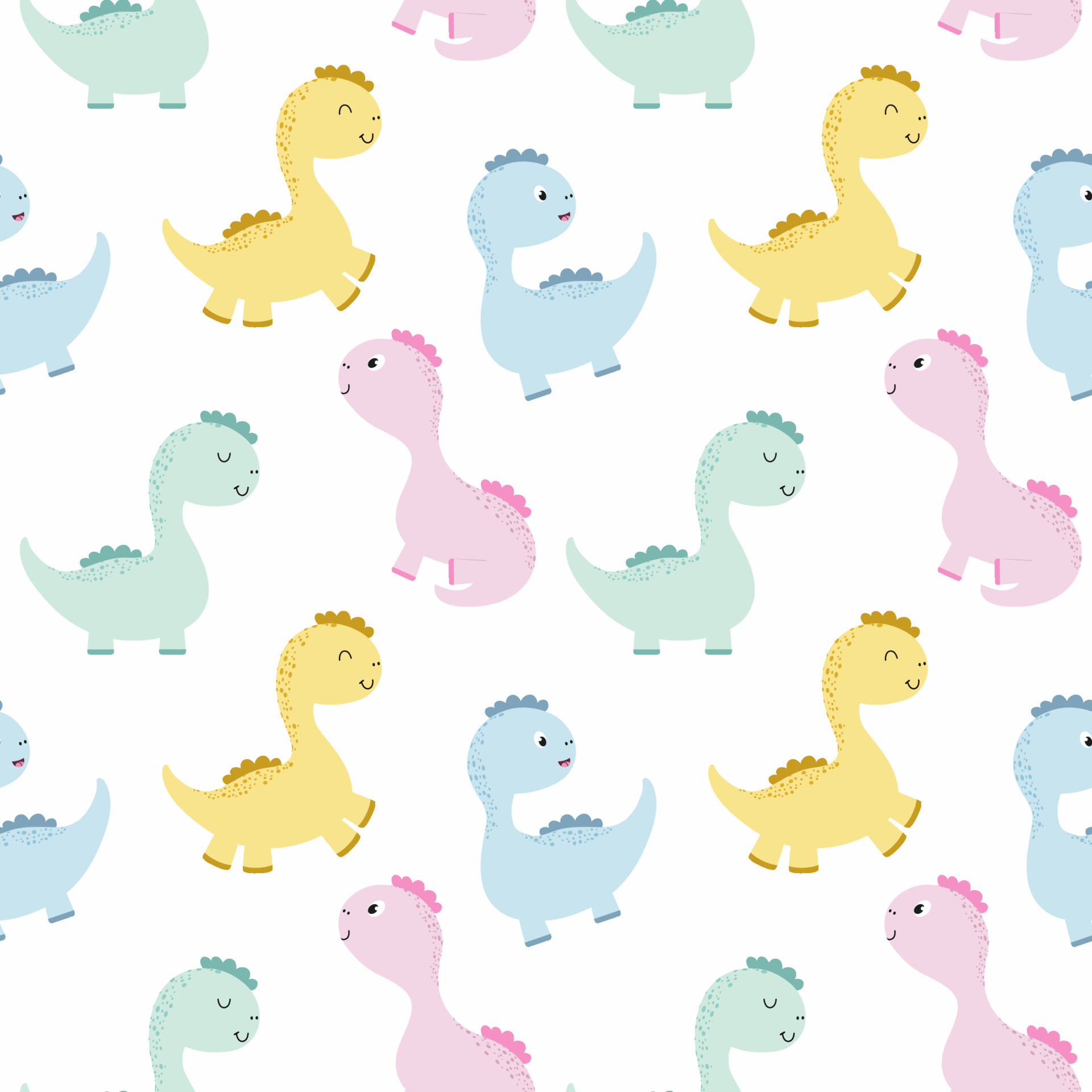 Endless background with cute dinosaurs for baby. Monster, dragon and  dinosaur. Vector pattern for printing on Wallpaper, fabric, clothing,  packaging paper for birthday. 4691362 Vector Art at Vecteezy