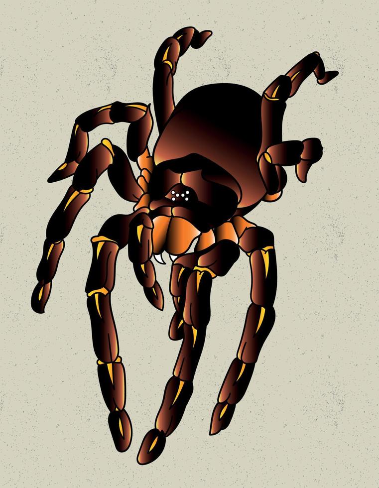 tarantula tattoo design vector