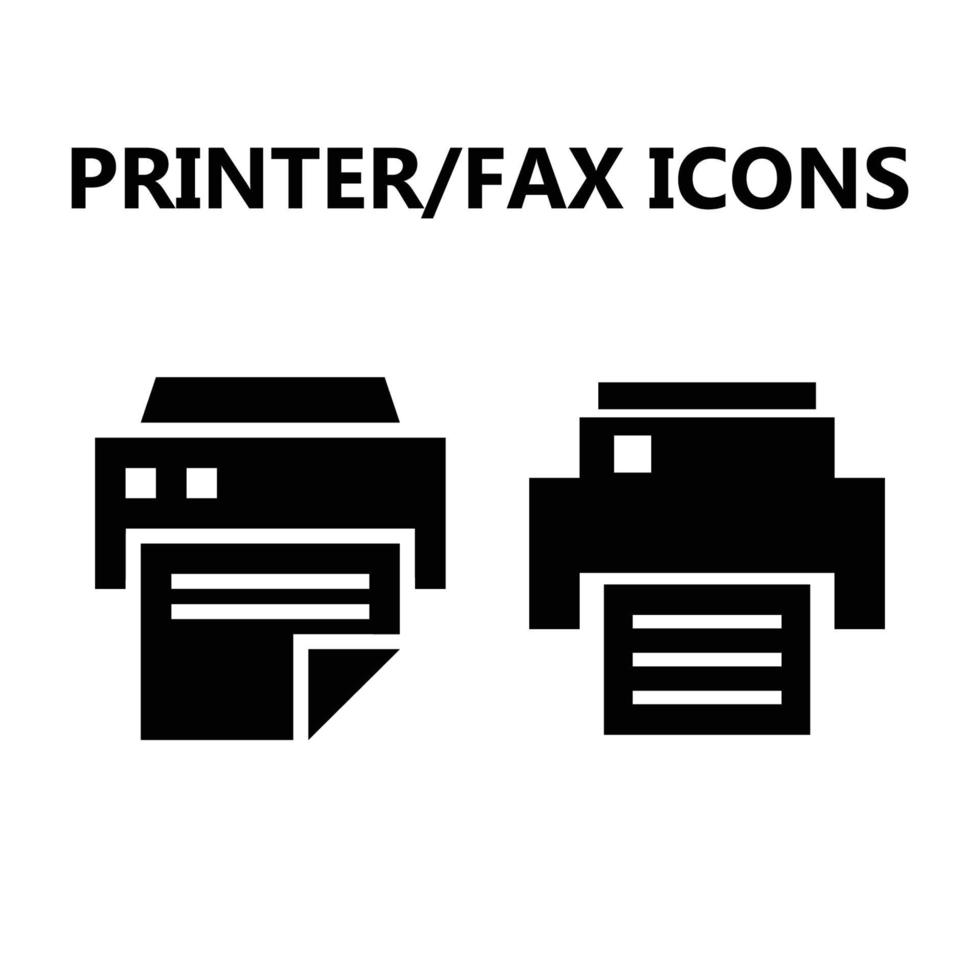 Printer fax business icons vector