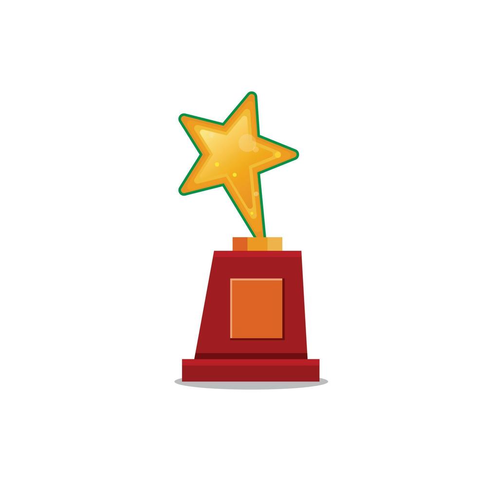 premio estrella de oro en trofeo en blanco. vector