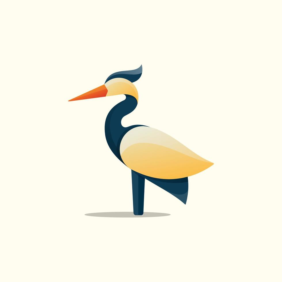 Heron abstract logo design vector gradient color