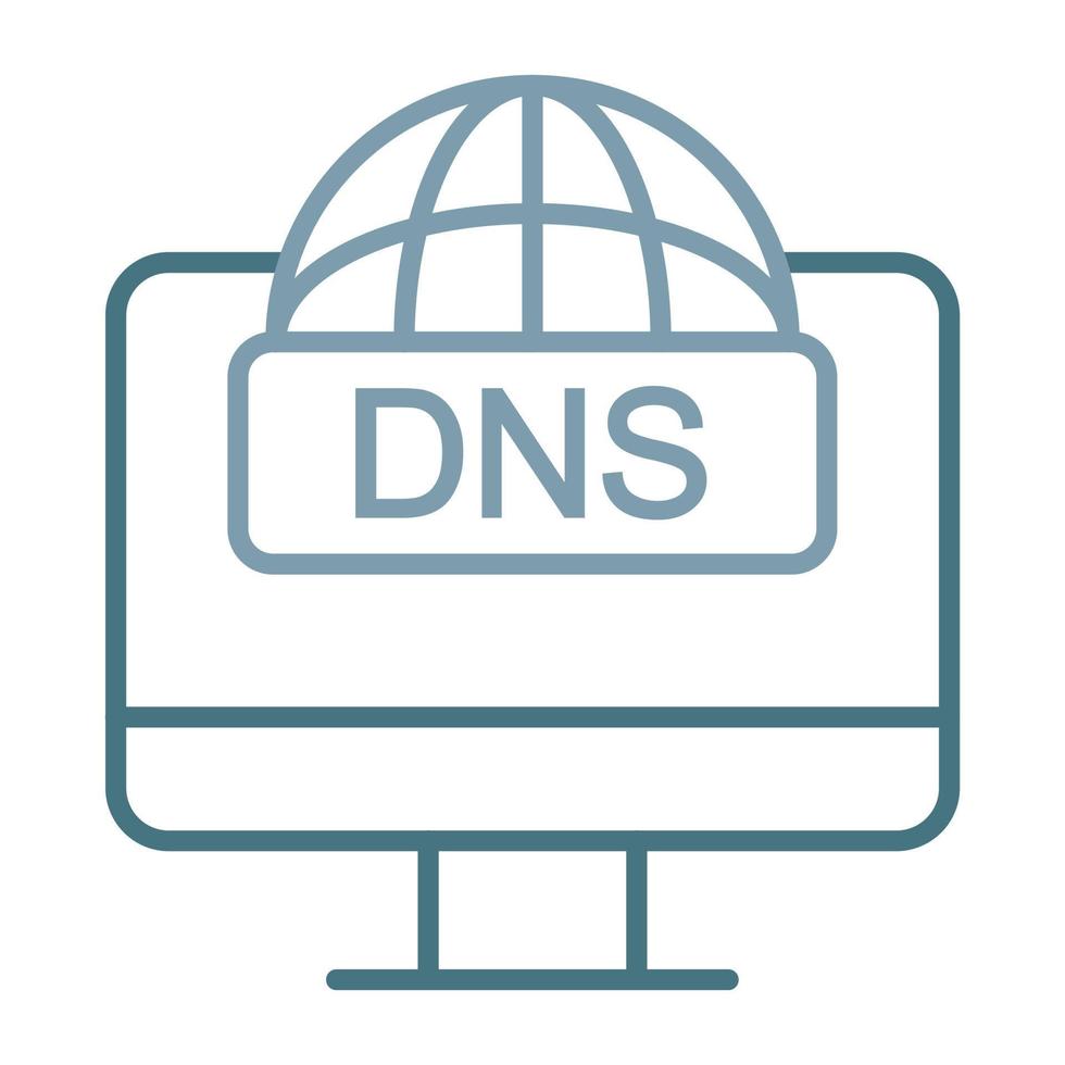 DNS Line Two Color Icon vector