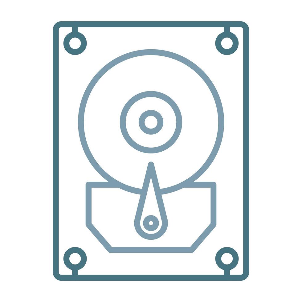 Hard Disk Line Two Color Icon vector