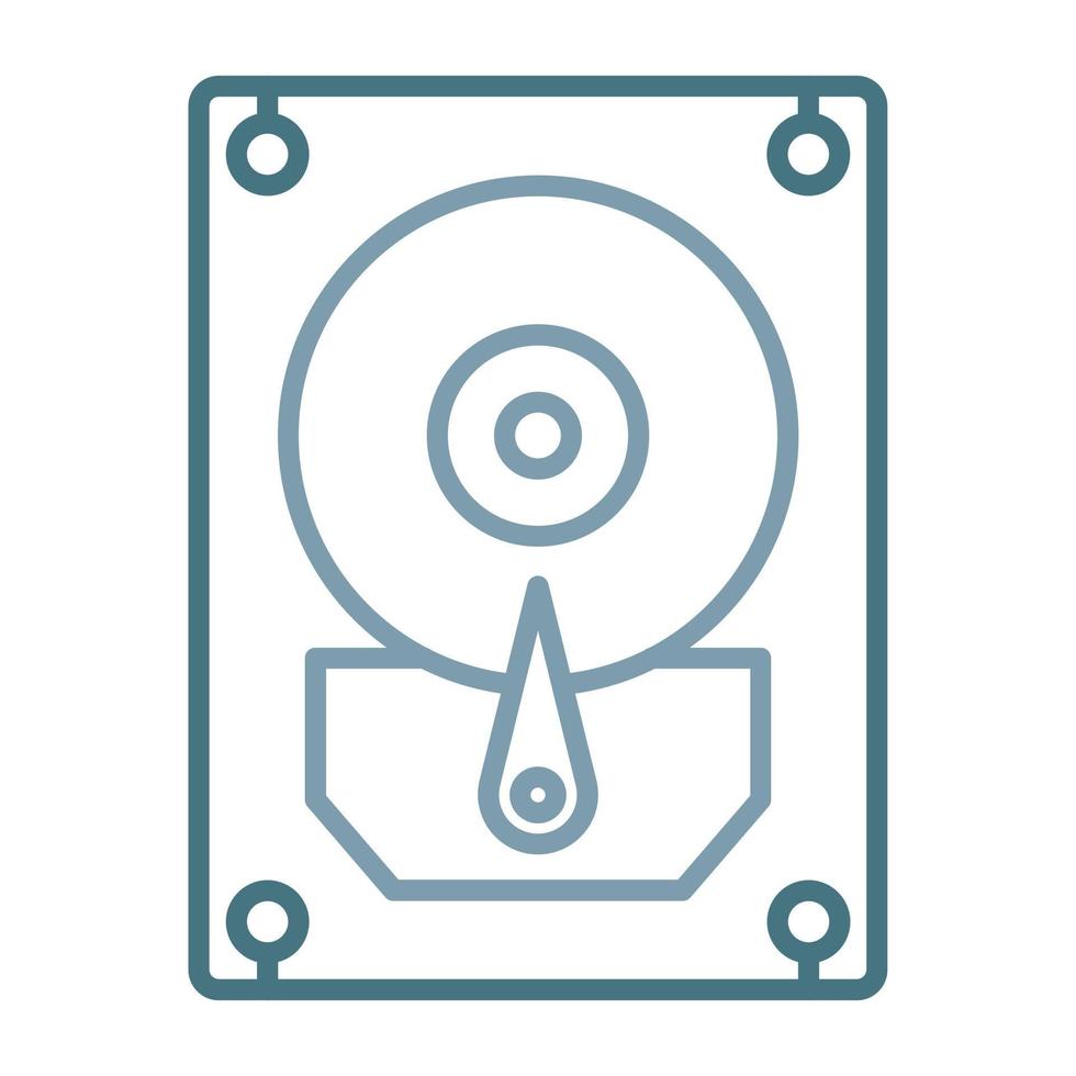 Hard Disk Line Two Color Icon vector