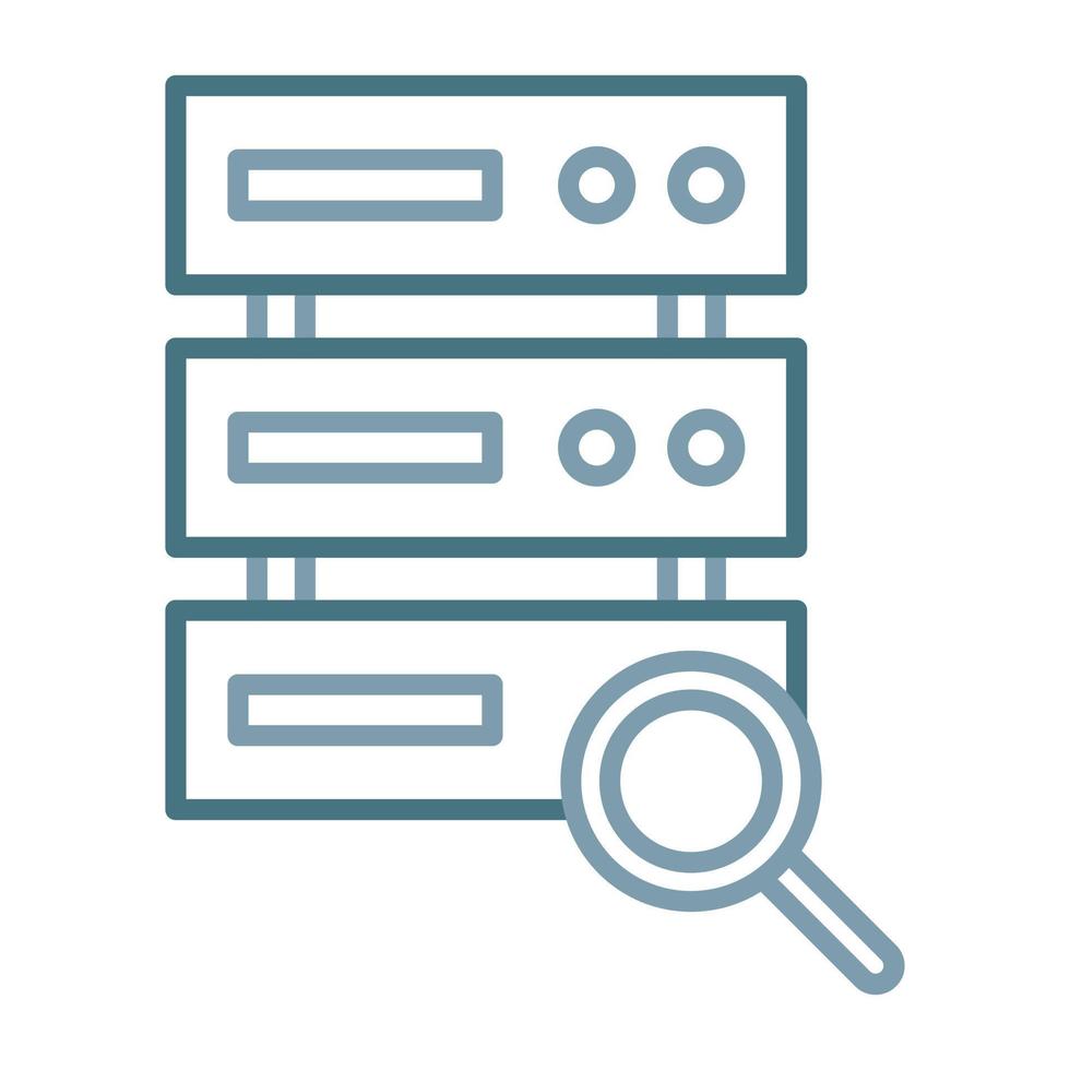 línea de base de datos de búsqueda icono de dos colores vector