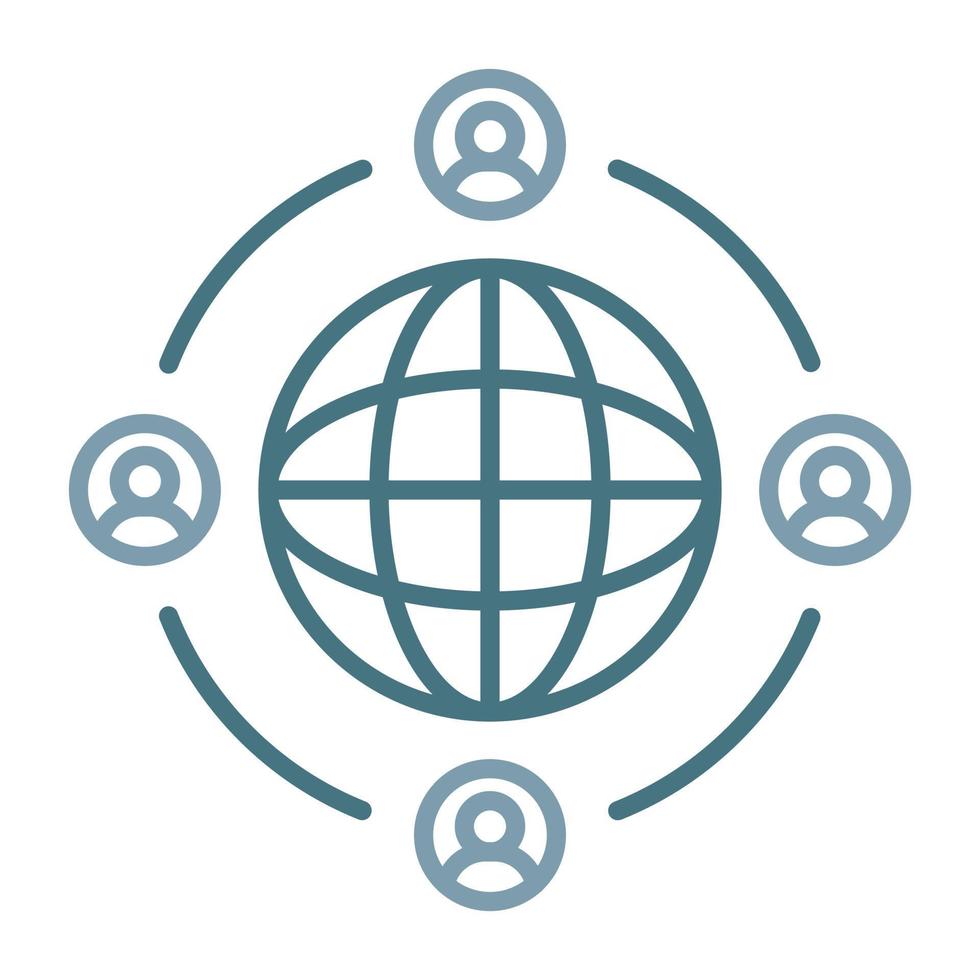 User Connection Line Two Color Icon vector