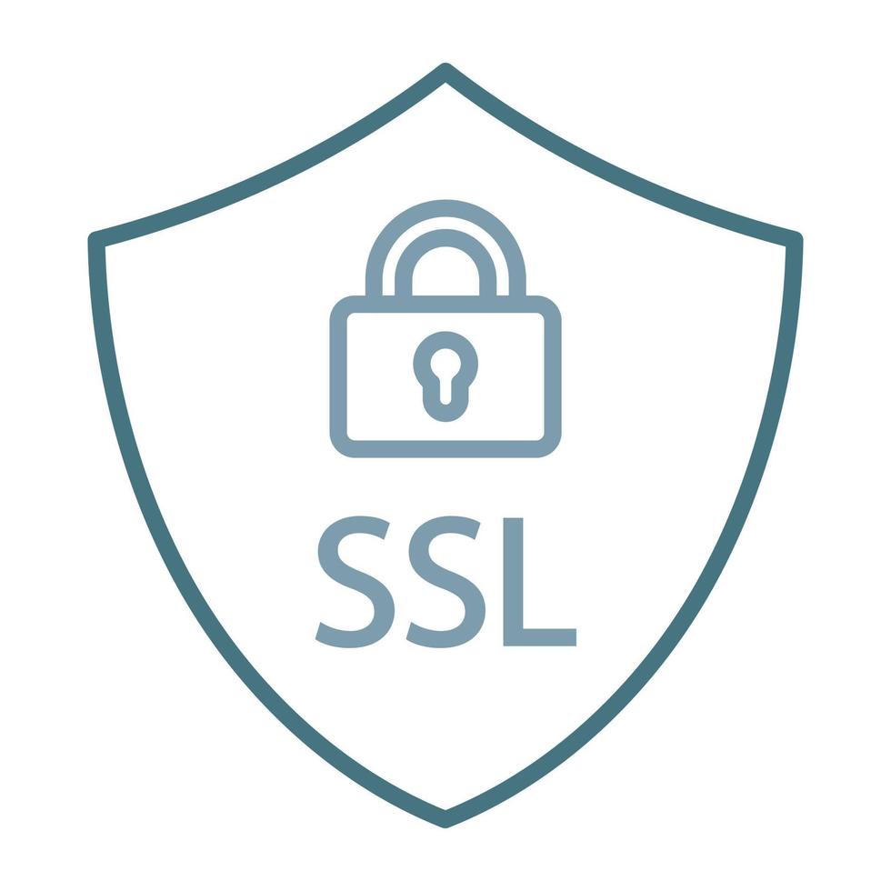 icono de dos colores de la línea ssl vector