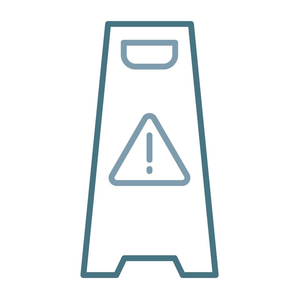 Wet Floor Line Two Color Icon vector