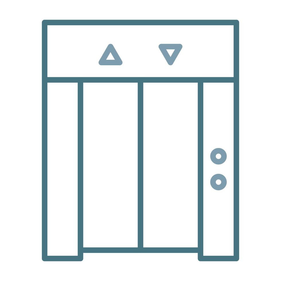 icono de dos colores de línea de ascensor vector