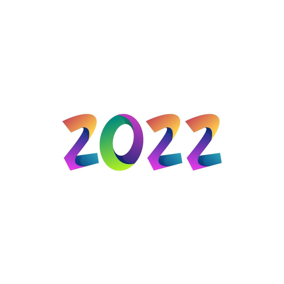 2022 new year gradient colorful vector