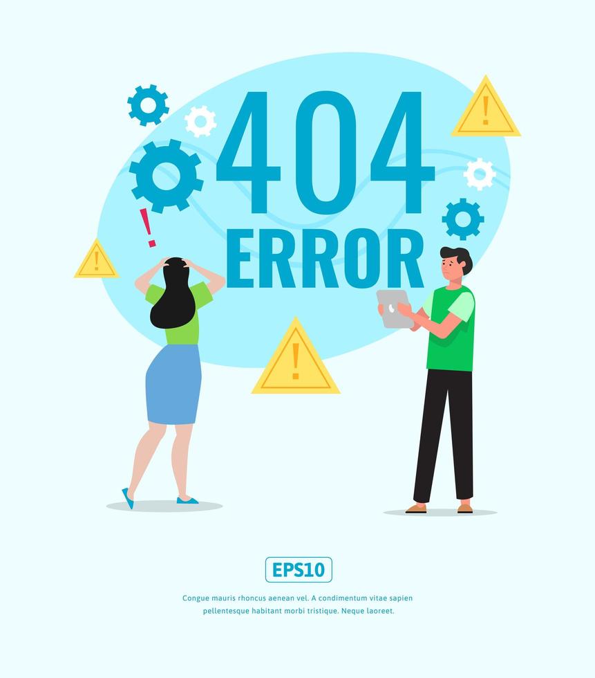 Ilustración plana, error del servidor, mantenimiento del servidor, se puede utilizar para web, aplicación, infografía, etc. vector