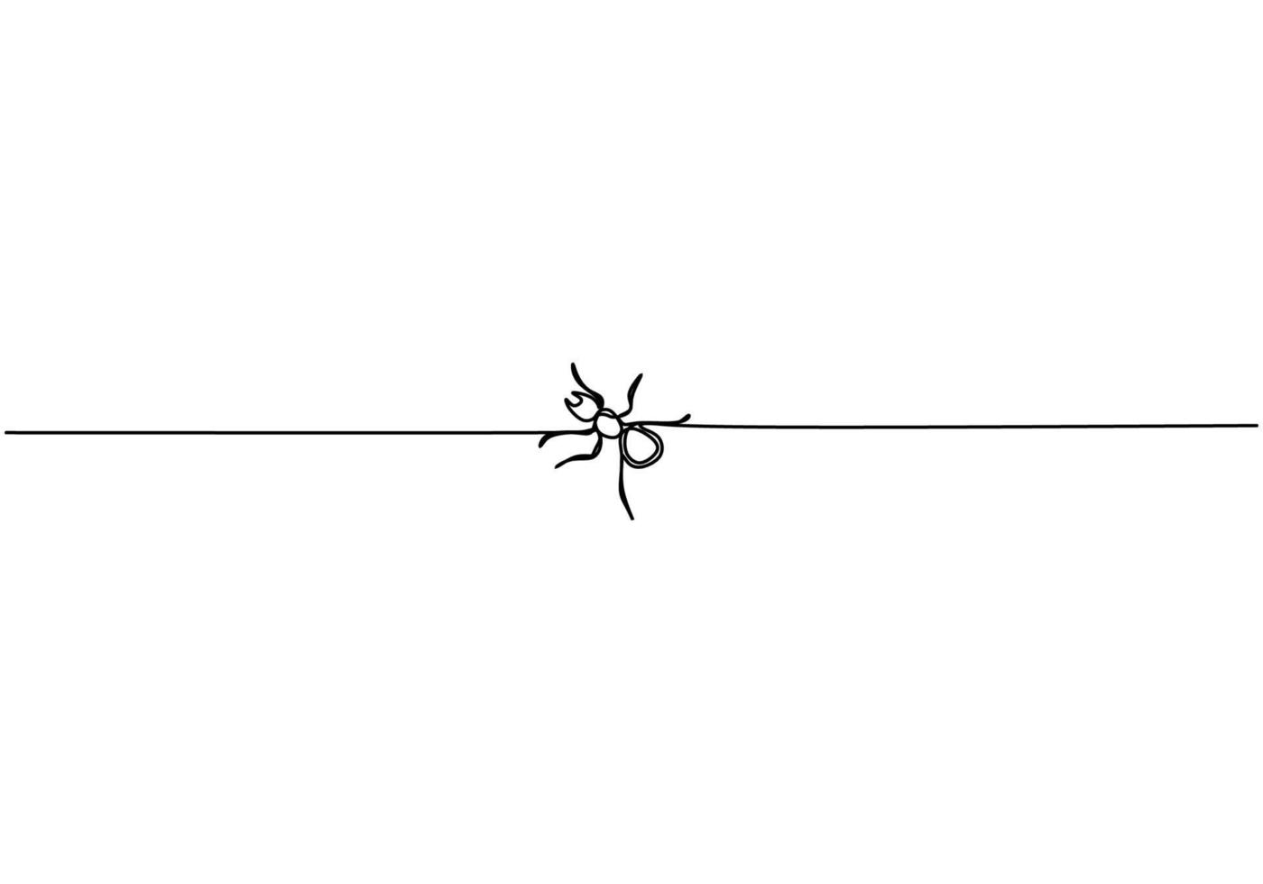 una línea continua de hormiga pequeña aislada sobre fondo blanco. vector
