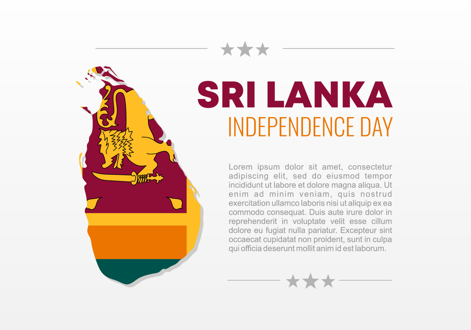 Sri lanka independence day background on February 4 th. 4691811 Vector