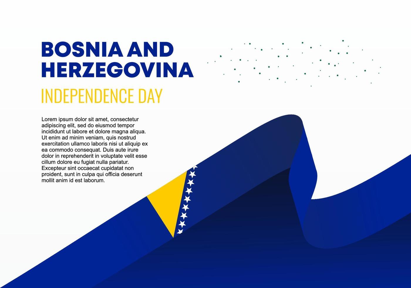 Bosnia Herzegovina independence day background on March 1 st. vector