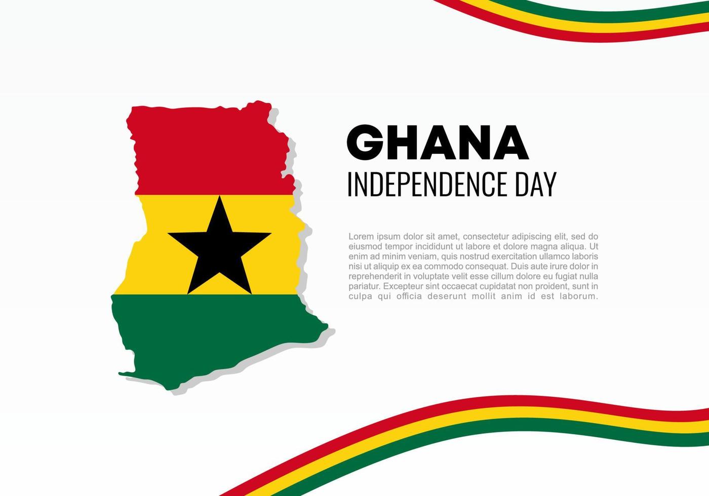 Fondo del día de la independencia de Ghana el 6 de marzo. vector