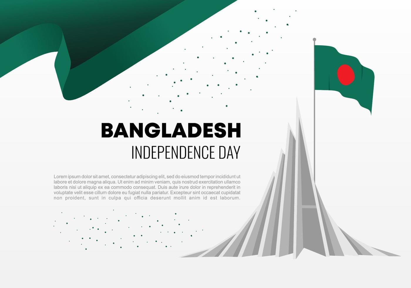 Fondo del día de la independencia de Bangladesh el 26 de marzo. vector