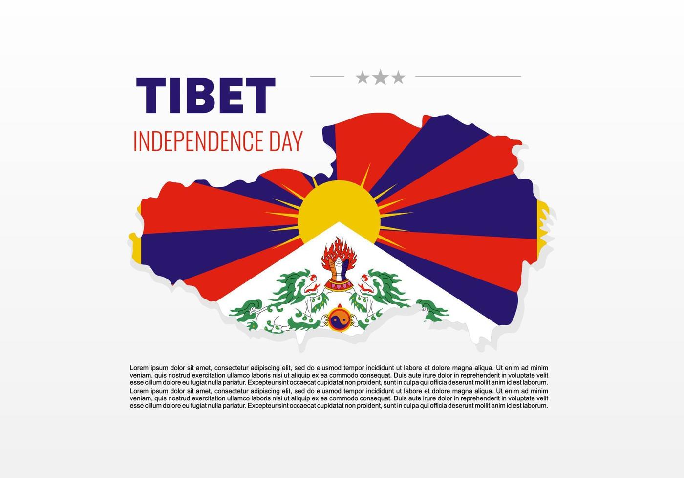 Tibet independence day background on February 13 th. vector