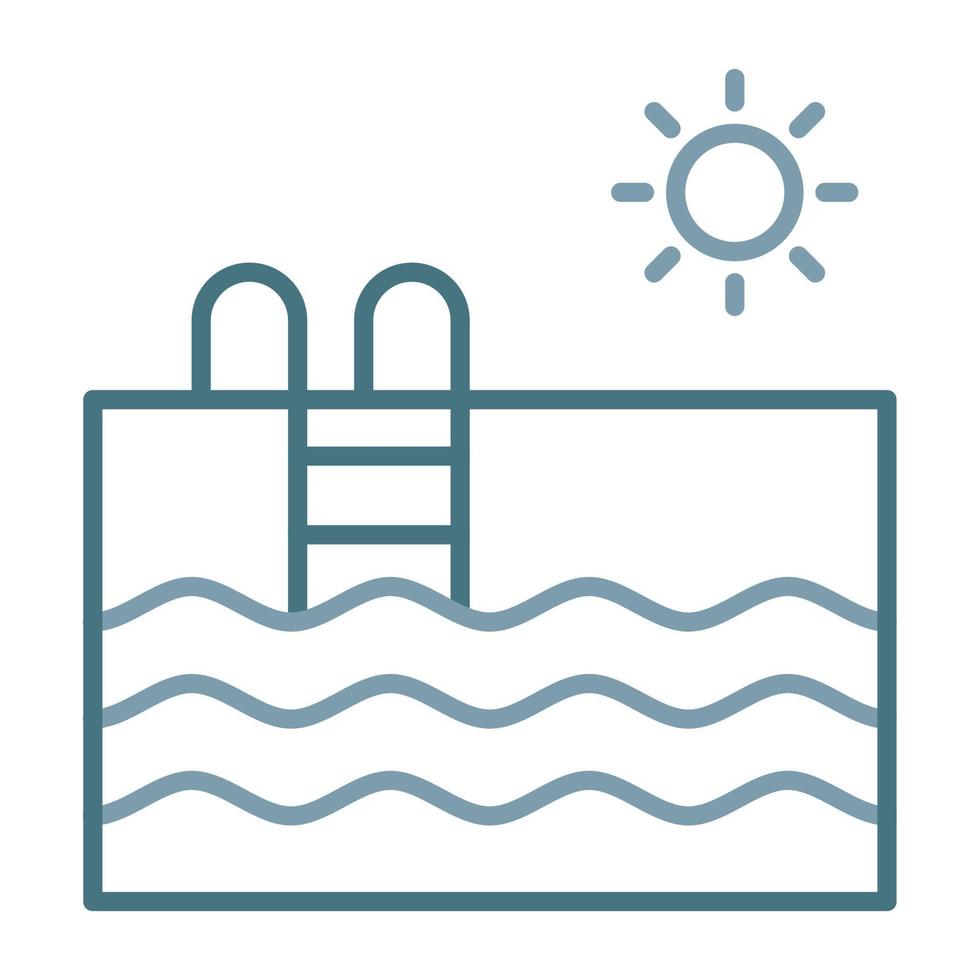 Swimming Pool Line Two Color Icon vector