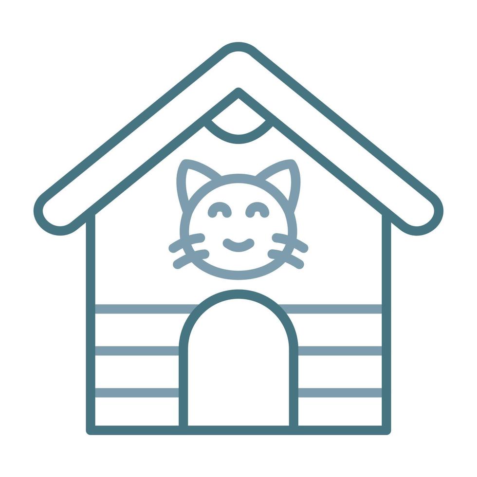 Pet House Line Two Color Icon vector