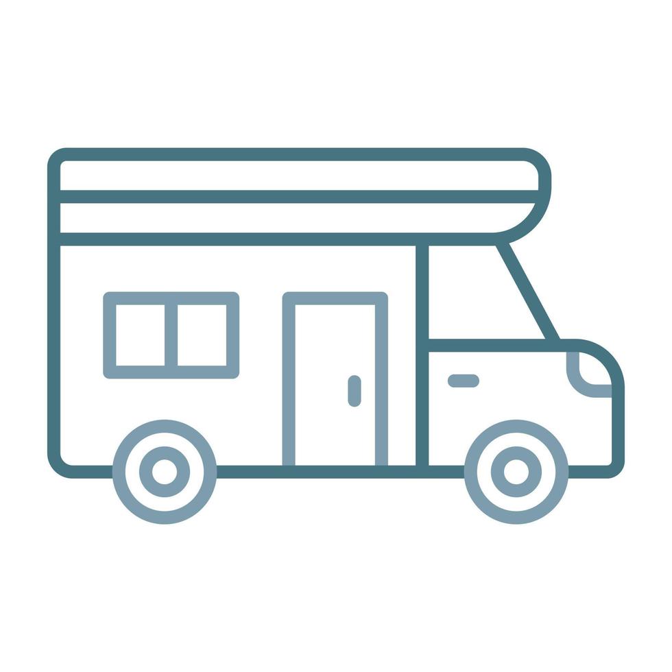 Camper Van Line Two Color Icon vector