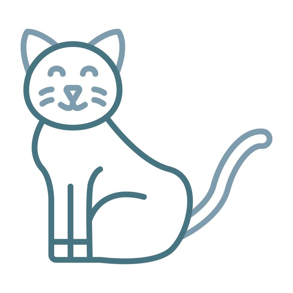 icono de dos colores de línea de gato vector