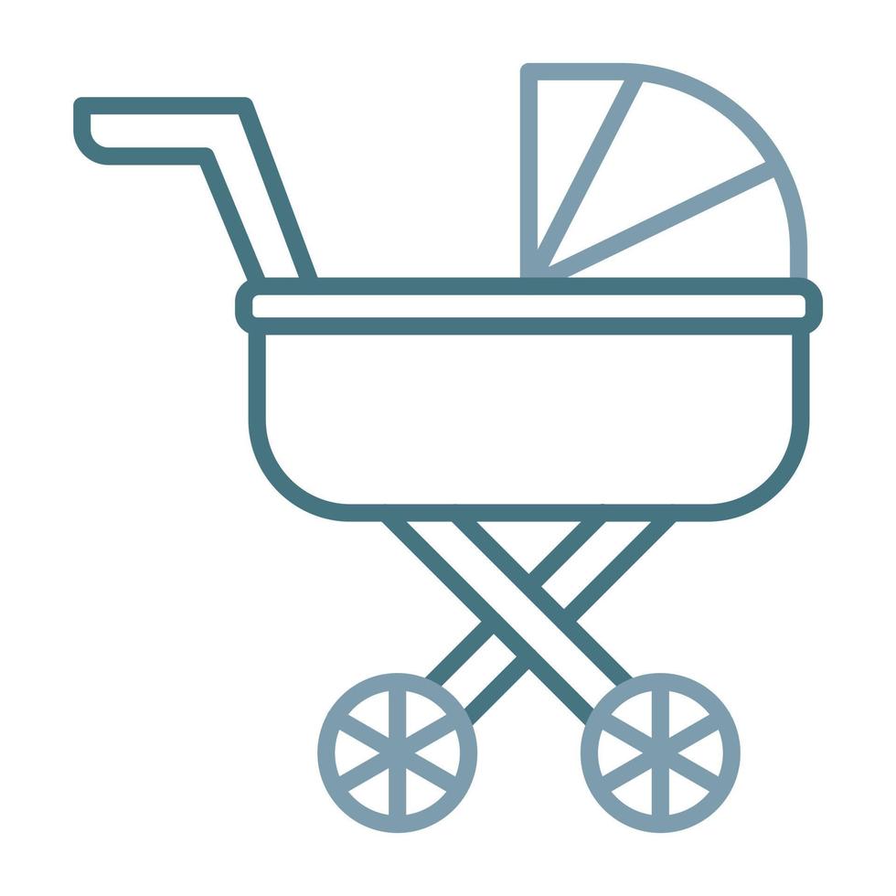 Stroller Line Two Color Icon vector