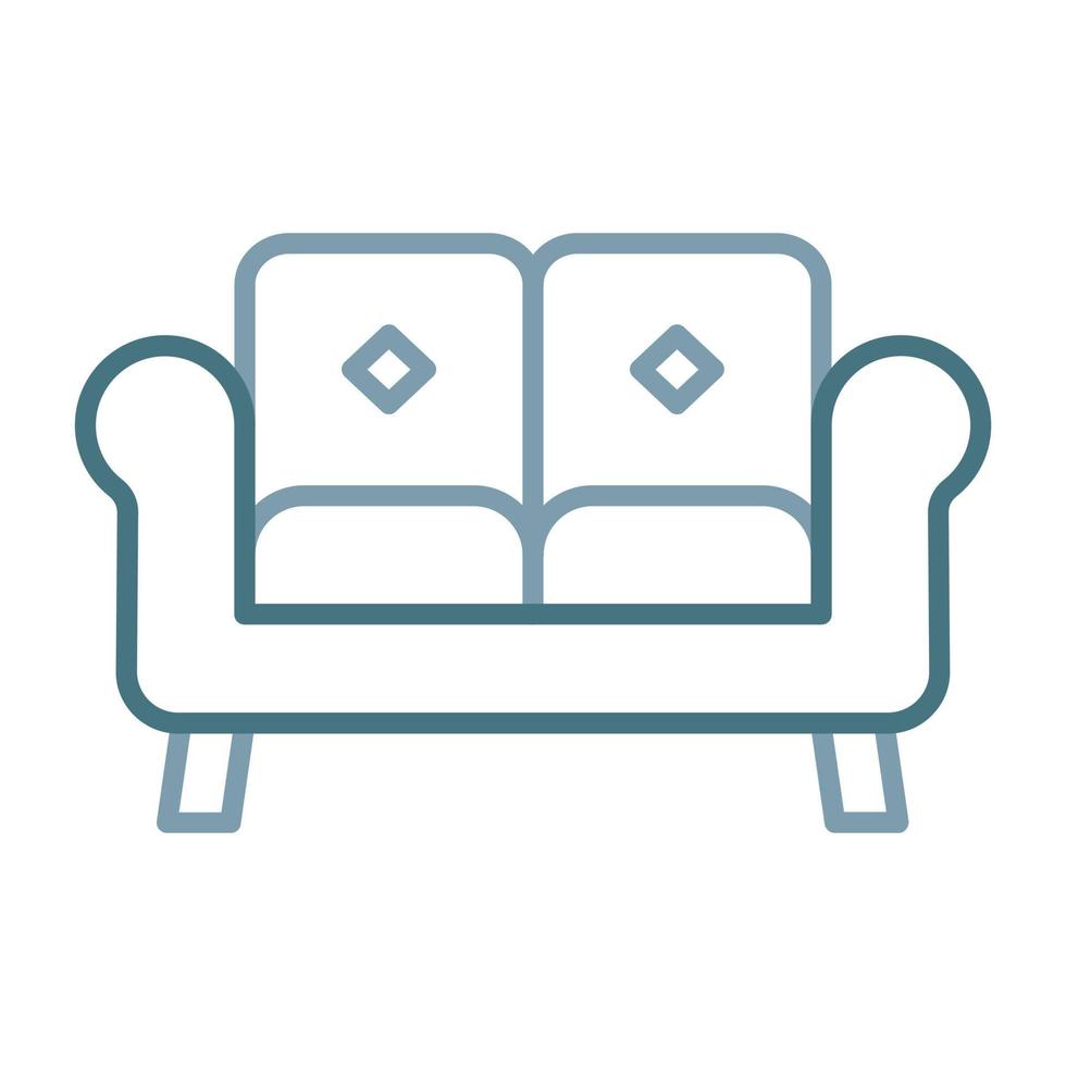 Sofa Line Two Color Icon vector