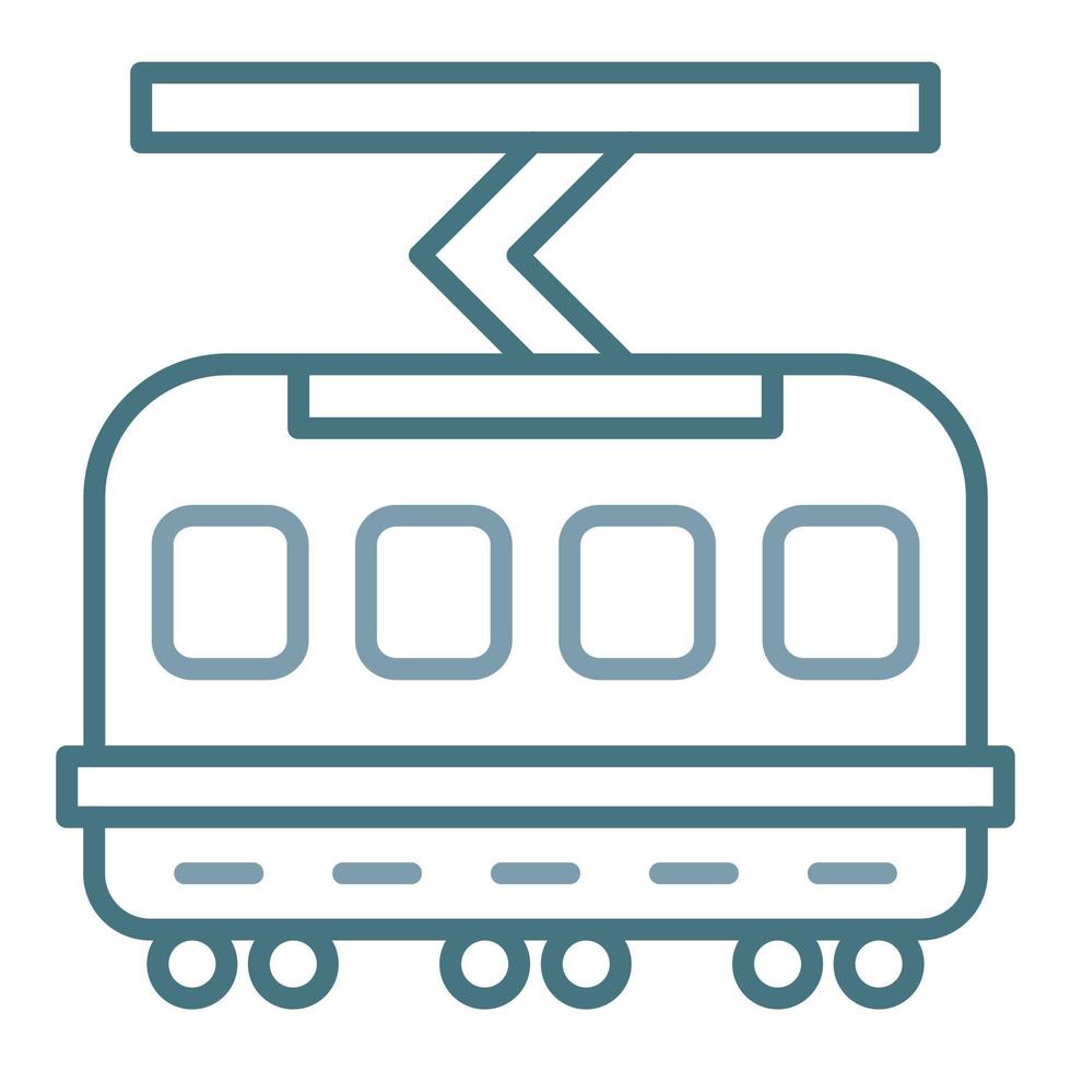 Tram Line Two Color Icon vector