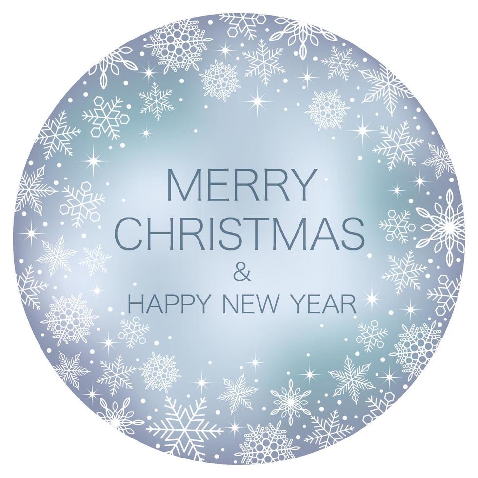 Merry Christmas And Happy New Year Abstract Round Vector Background Illustration With Text Space.