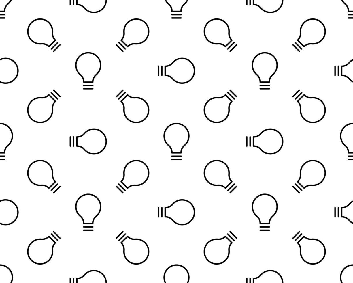 Hand drawn light bulb seamless pattern background. Business flat vector illustration. Idea lightbulb sign symbol pattern.