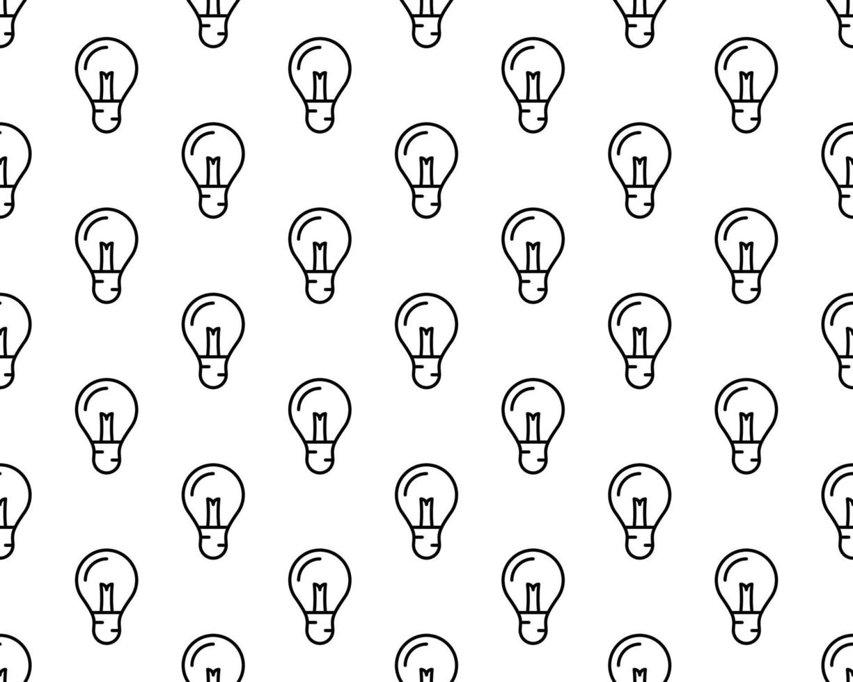 Hand drawn light bulb seamless pattern background. Business flat vector illustration. Idea lightbulb sign symbol pattern.