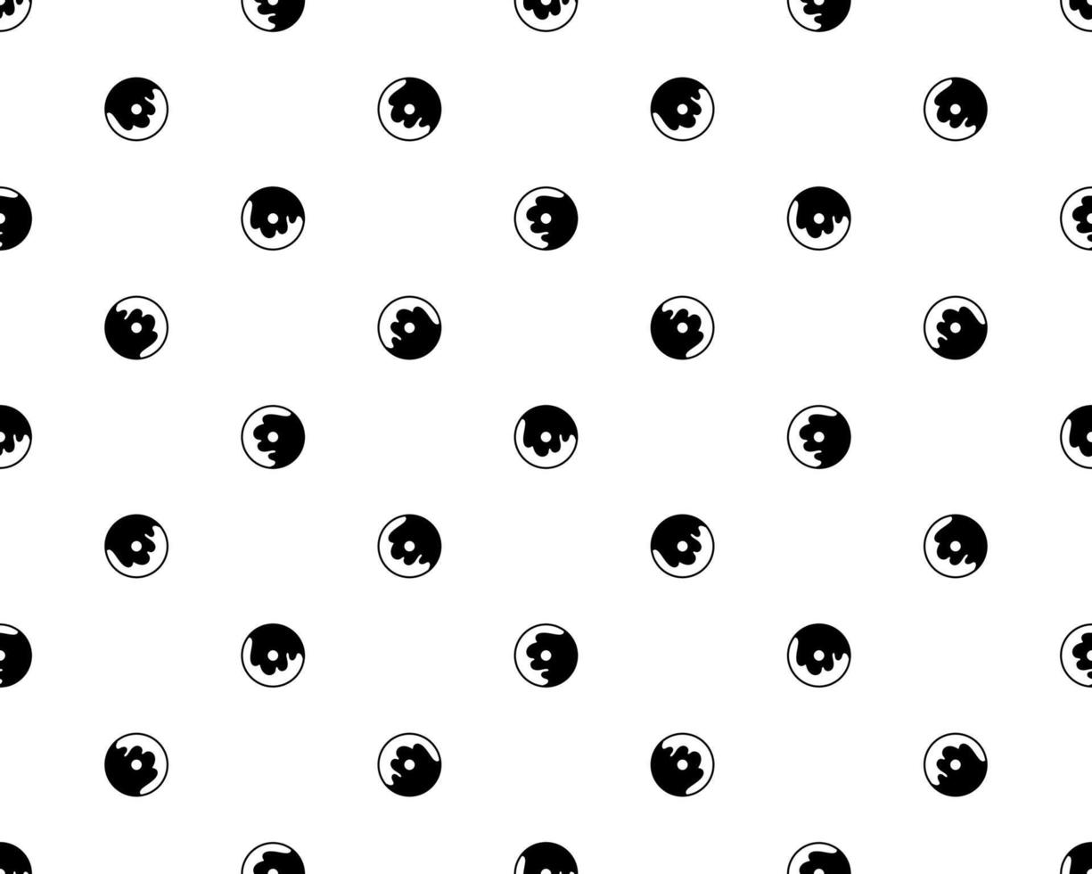 Seamless pattern of little black donut for cloth, wallpaper, wrapping paper, background. vector