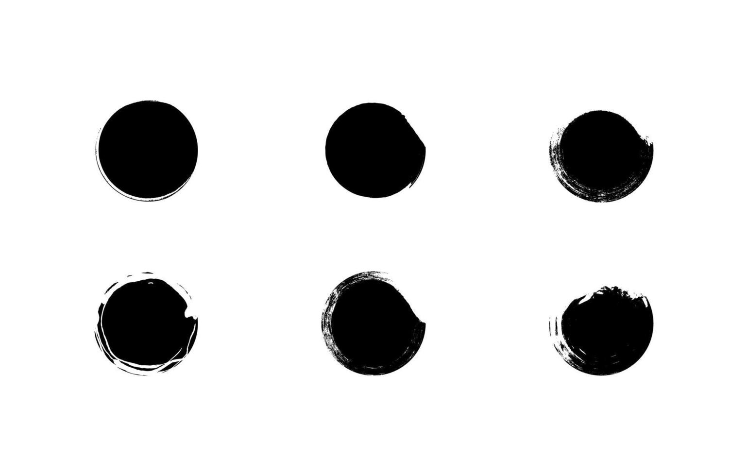 Vector set of grunge circle brush strokes for frames, icons, design elements