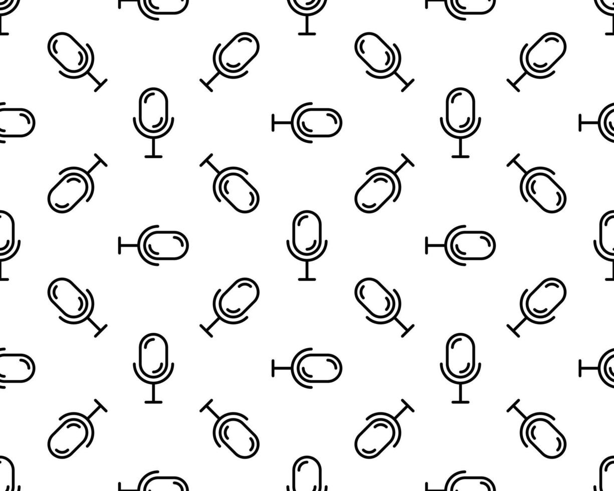 microphone, vector seamless pattern, Editable can be used for web page backgrounds, pattern fills