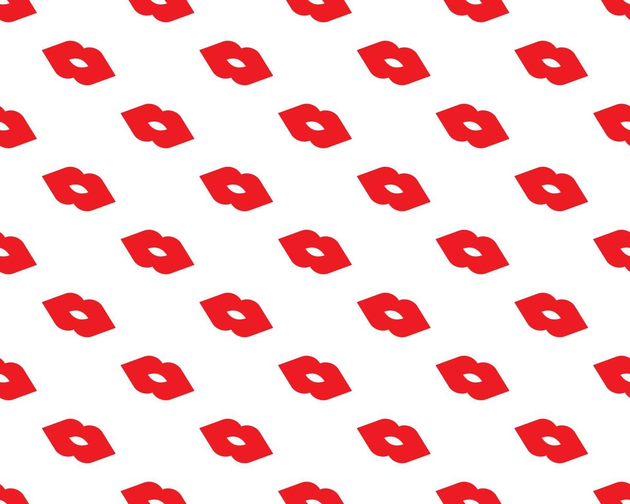 White background with red lips seamless pattern for textiles, wallpaper, packaging, packages, postcards vector