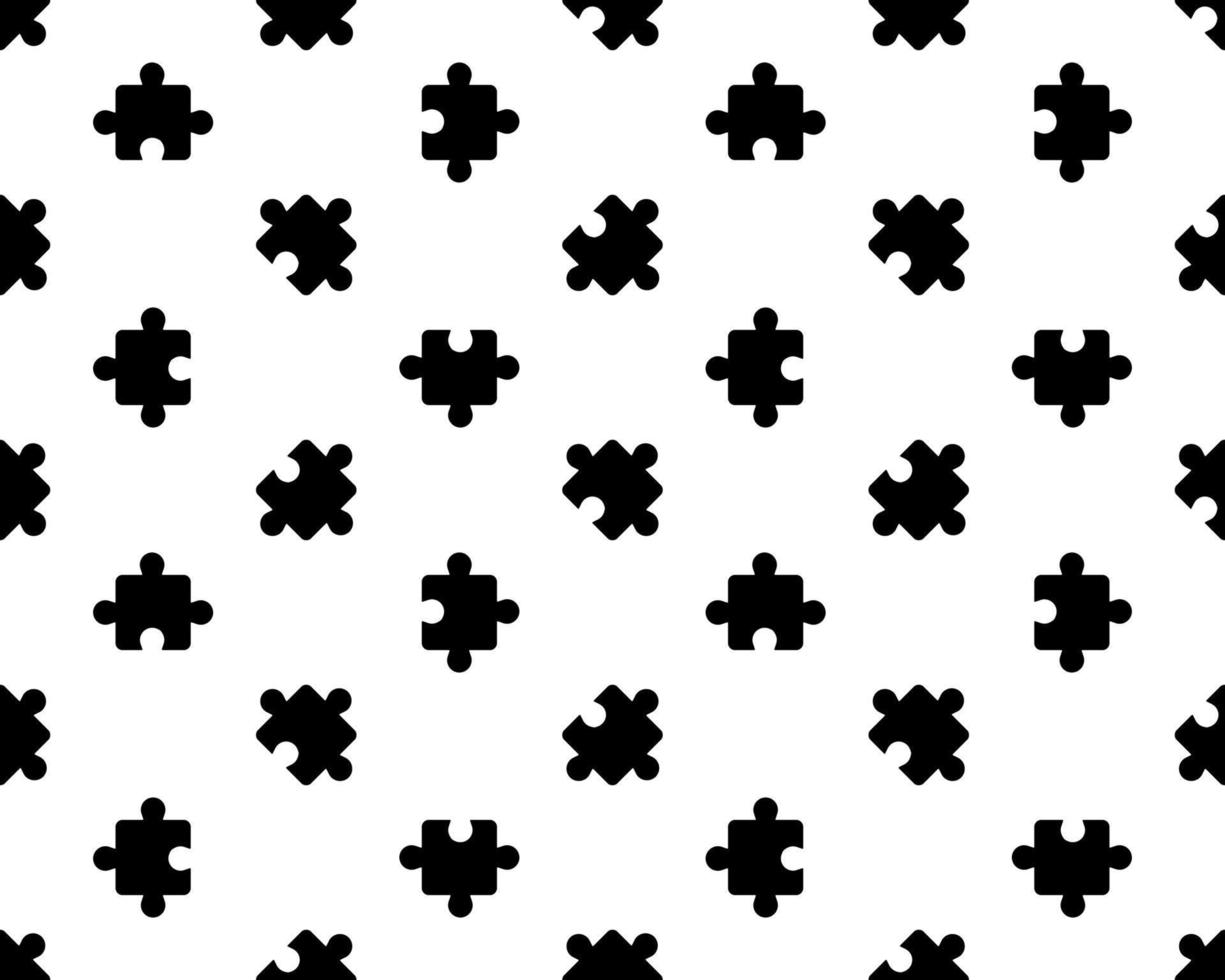 patrón sin fisuras con la imagen de varias piezas del rompecabezas en el estilo de dibujo. impresión en blanco y negro. diseño para decoración, papel, textiles. vector