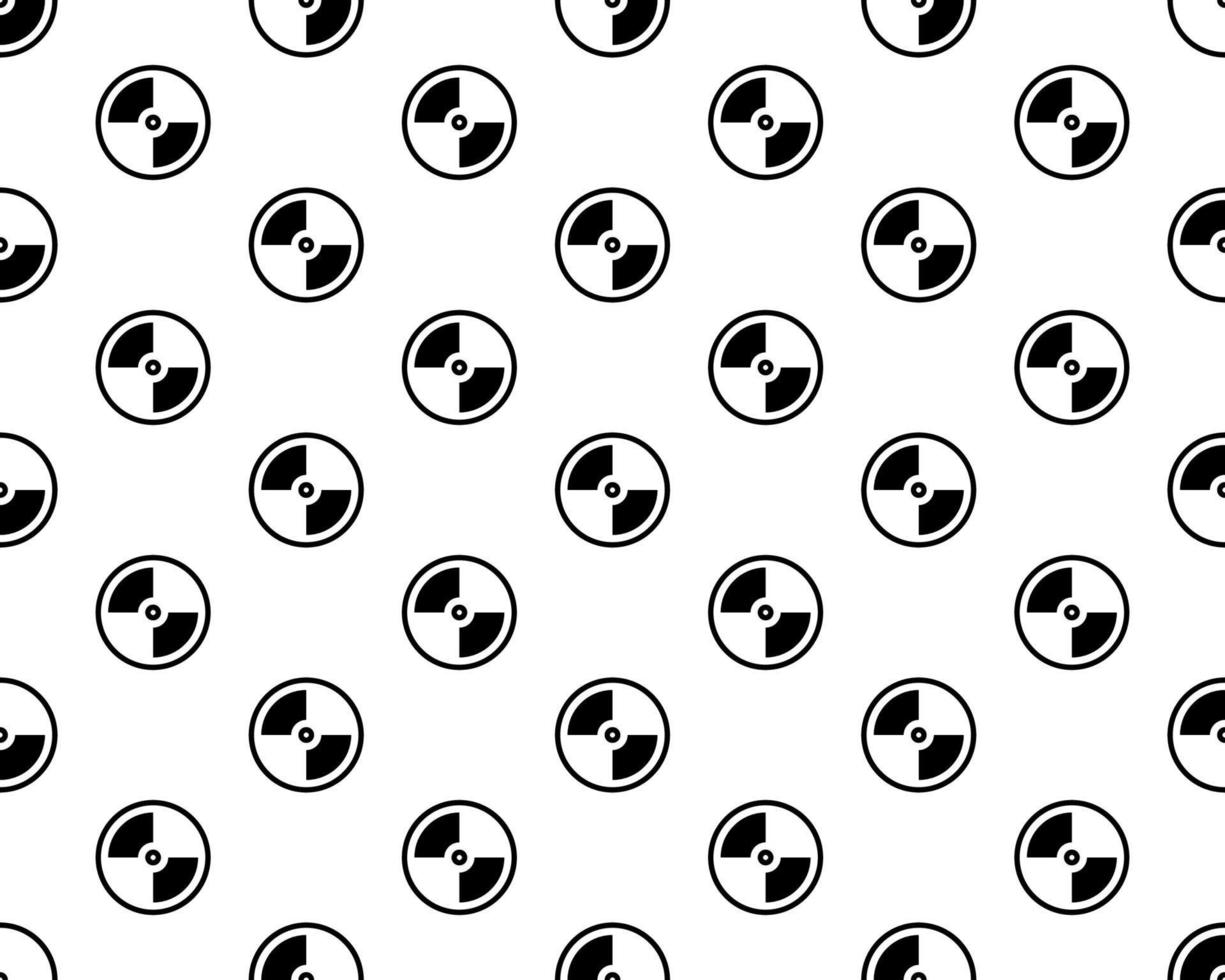 Seamless abstract retro musical pattern with black and white vinyl records.Silhouette drawing , disk CD vector