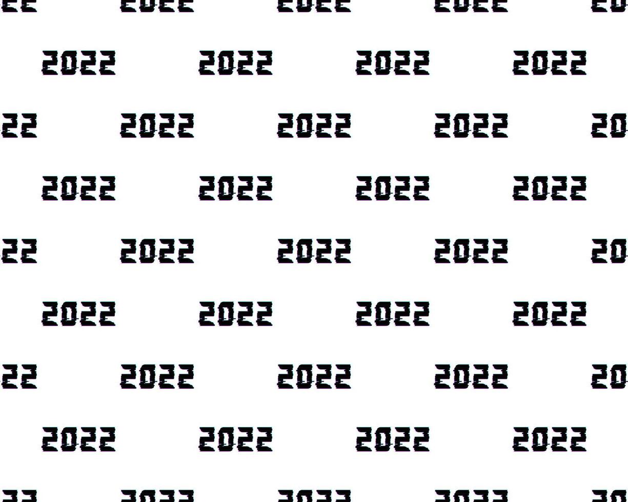 Seamless 2022 abstract pattern. Repetitive vector illustration of 2022 text on white background. EPS10.