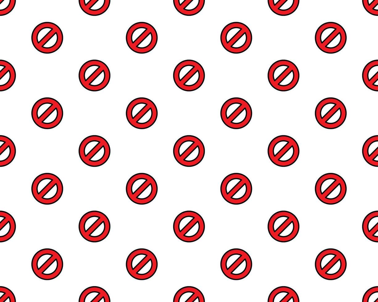 Prohibition sign or no sign pattern seamless. Repeat illustration of prohibition sign pattern vector geometric for any web design