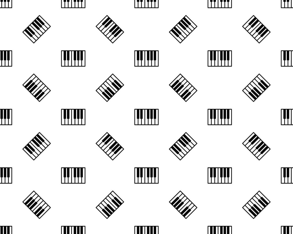 icono de sintetizador de música de línea negra aislado de patrones sin fisuras sobre fondo blanco. piano electrónico. ilustración vectorial vector