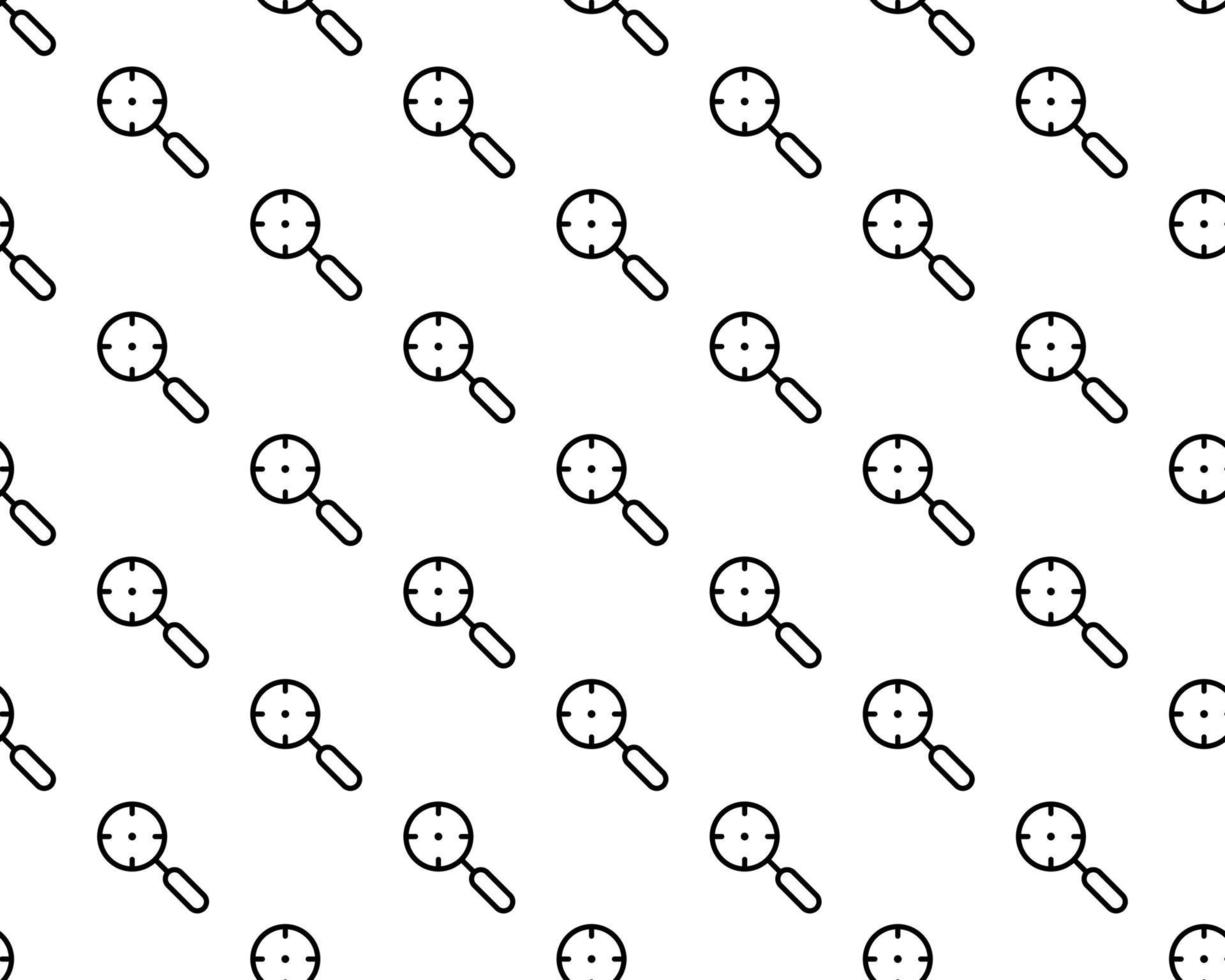 Magnifying Glass, Magnifiers Linear Vector Icons Seamless Pattern. Magnifying Search Tool Symbols Pack. Internet Searching Pictograms Collection. Flat Find Button Illustration