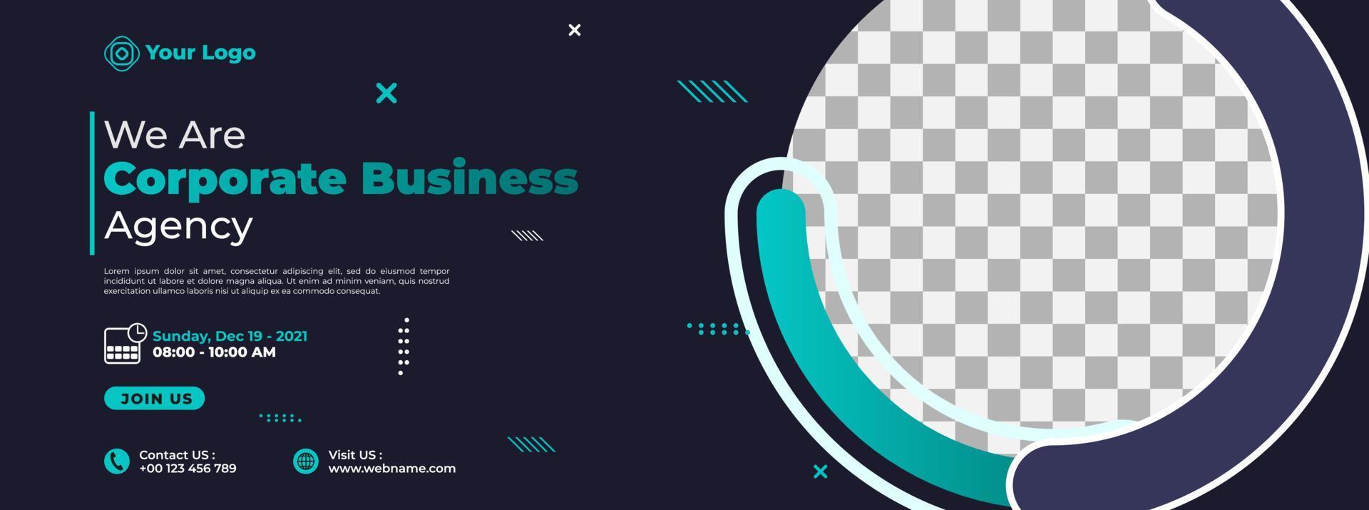 Modern business banner template design for webinar, marketing, online class program, etc vector