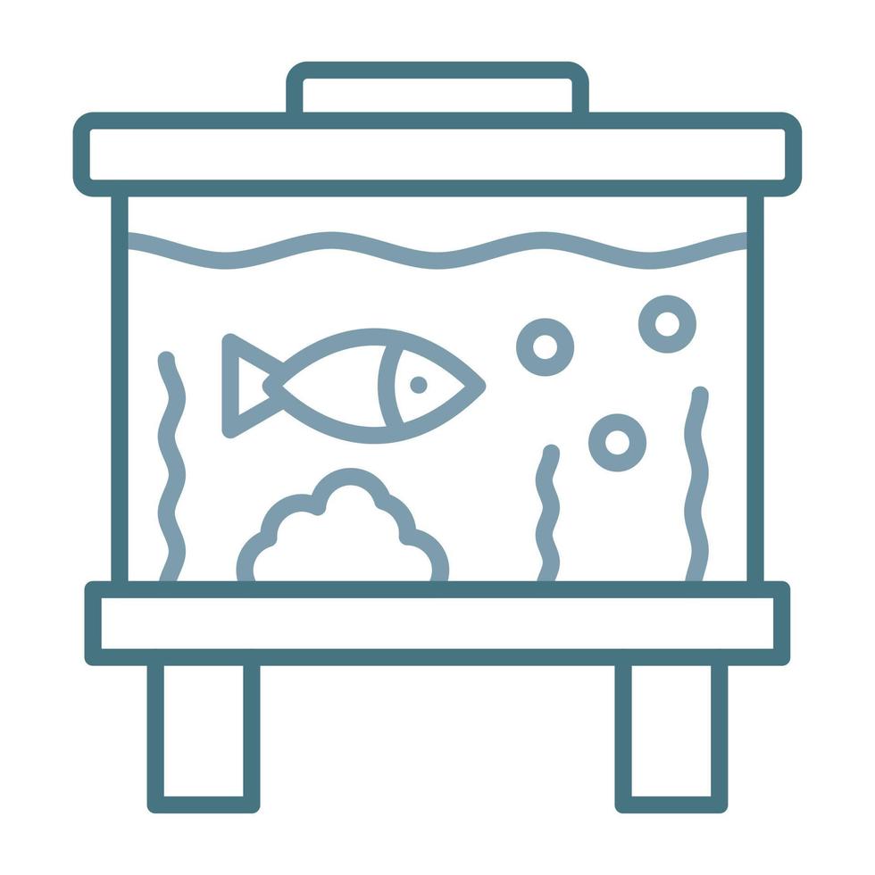 Fish Tank Line Two Color Icon vector