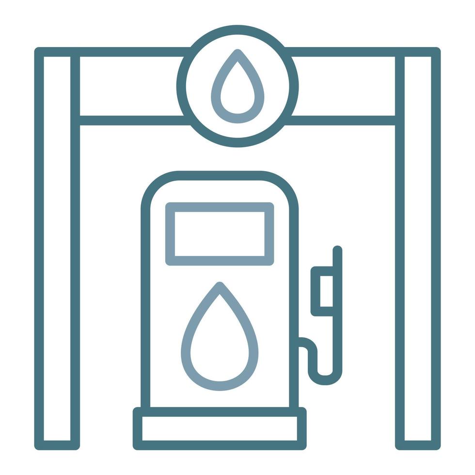 Gas Station Line Two Color Icon vector