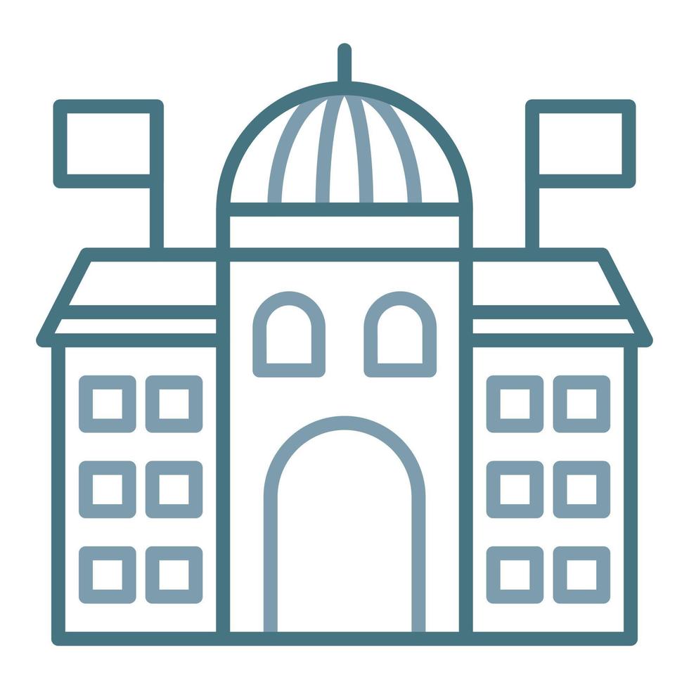 Government Building Line Two Color Icon vector